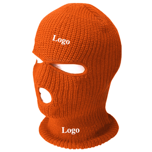 Fabrication de masque facial d'hiver chaud, masque de ski en tricot, logo personnalisé, balaclava à 3 trous, livraison DDP - Product Image 3