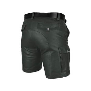 Meilleurs shorts en cuir écologiques pour hommes, tendance, motif uni, style streetwear, tailles personnalisées, service OEM, respirant, séchage rapide - Product Image 4