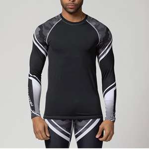 Protector de erupción de manga larga con impresión Digital personalizada de alta calidad para hombres para Equipo de Rendimiento BJJ y MMA - Product Image 2