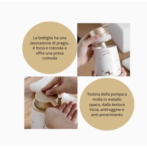 Juego de Baño de Cerámica con Efecto Mármol Blanco, Dispensador de Jabón de 400 ml, Portacepillos de Dientes y Jaboneras Recargables - Product Image 4