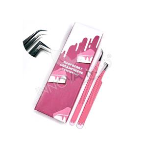 Ensemble de 2 pinces à épiler Volume d'extension de cils aux baies rouges avec embouts pointus de précision avec emballage en carton assorti - Product Image 3