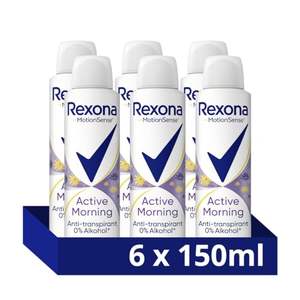 REXONA Déodorant anti-transpirant en spray pour femmes Active Morning 0% d'alcool Parfum floral et fruité Protection 48h 6 x 150 ml - Product Image 4