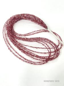 ลูกปัดควอตซ์เคลือบเพชรเฮอร์คิมาร์ สีชมพูโทแพซธรรมชาติ คุณภาพ AAA ขนาด 2-3 มม. - Product Image 6