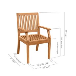 Chaise de salle à manger en teck moderne personnalisable de haute qualité meubles en bois d'extérieur pour jardin patio parc divers hôtels extérieurs - Product Image 3