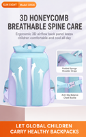 Sac à dos scolaire ergonomique Suneight pour enfants, protection de la colonne vertébrale, motif maison de dessin animé, pour l'école primaire 22326