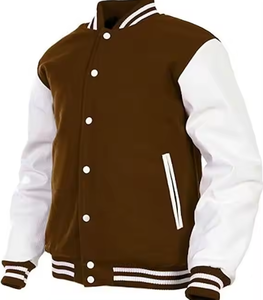 Chaqueta universitaria de alta calidad de fabricante OEM para hombre, Mangas de cuero de chenilla bordadas, letras de béisbol personalizadas a prueba de viento - Product Image 1