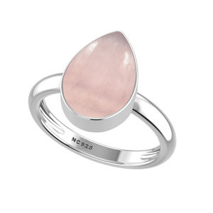 แหวนชุบทองปรับขนาดได้ ประดับพลอยโรสควอตซ์ รูปทรงคลาสสิก เหมาะสำหรับงานแต่งงาน งานปาร์ตี้ ทันสมัย ใส่ได้ทั้งชายและหญิง - Product Image 4