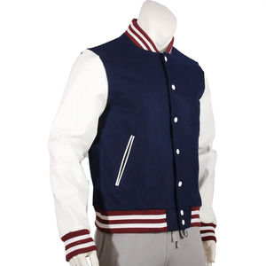 Varsity Jackets with Leather Sleeves Letterman Jacket Wholesale Blank CollegeBaseballjacket for men - Product Image 1