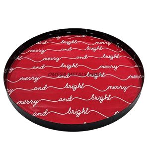 Bandeja decorativa artesanal, diseño colorido único que combina rayas rojas y rosas llamativas para elevar su experiencia gastronómica - Product Image 4