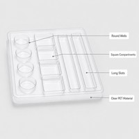 Plateau alvéolé en PET personnalisé, doublure intérieure en plastique transparent écologique, insert d'emballage sur mesure pour l'électronique et la quincaillerie