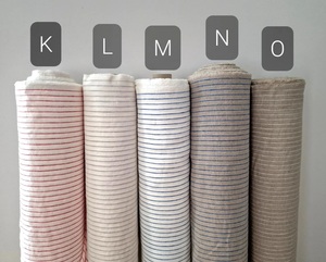 Vente en gros 100% lin tissu extra largeur 115 '' / 292cm naturel non teint rayé bio lavé lin pour canapé/robe garçons filles - Product Image 6