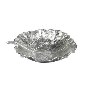 ถาดอลูมิเนียมทำด้วยมือสีเงินสุดหรูสำหรับบ้านถาดเสิร์ฟรูปใบไม้ทันสมัยสำหรับงานแต่งงานจานผลไม้ของหวานถาดโลหะสำหรับอาหาร - Product Image 1