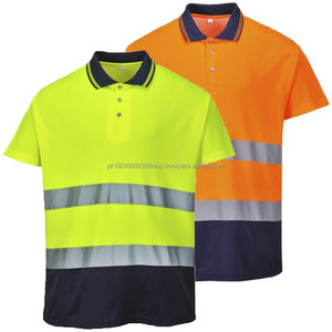 Camisetas de Trabajo de Alta Visibilidad Reflectantes para Construcción, Manga Corta, Estilo Polo, Logotipo Personalizado, Tejido de Punto - Venta al por Mayor - Product Image 6