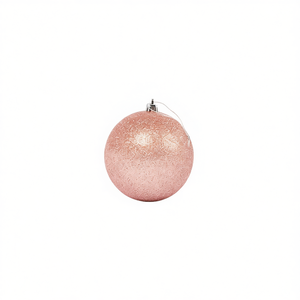 4 Piezas de Adornos Navideños de Plástico con Purpurina Rosa, Bolas de 10 cm de Diámetro para Decoración de Árboles - Product Image 3