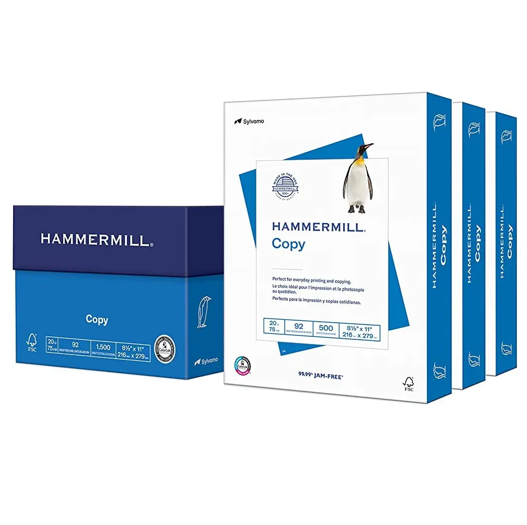 ハンマーミルA4用紙販売、20ポンドコピー用紙 (210mm x 297mm)-1連 (500枚)-92明るい