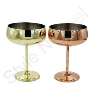 Copa de vino de acero inoxidable, de lujo para Bar copa de champán, fiesta, boda, copa de champán, juego de oro y cobre - Product Image 3