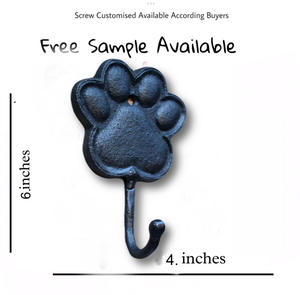 Crochet mural en fonte pour chien ou chat avec empreinte de patte CIH 101 Porte-clés pour vêtements pour les amoureux des animaux de compagnie - Product Image 2