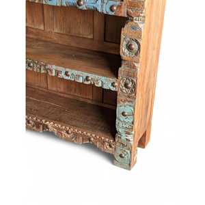 <b>Rustic</b> Wooden Bookshelf for Home Office Living Room Bedroom School or Hotel Durable Metal <b>Cabinet</b> for Book Storage - Product Image 4
