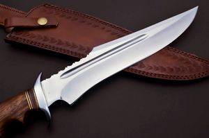 Ensemble de Couteaux Bowie de Chasse de 17 Pouces en Acier au Carbone Fait Main sur Mesure Finition Très Brillante Survie Construction Pleine Soie Randonnée Garantie 3 Ans - Product Image 2