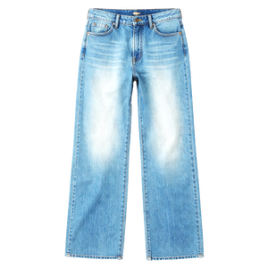 Pantalones vaqueros de mujer de tiro bajo, pierna ancha, estilo boyfriend, lavados, de ajuste holgado, estampados, con contraste de color, estilo urbano, de mezclilla, para verano, informales, OEM ODM - Product Image 2