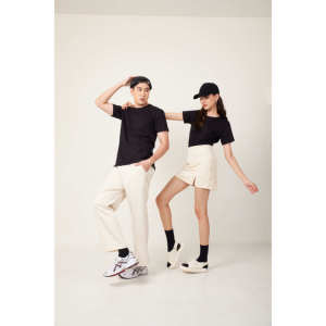 เสื้อยืดคอกลมสีดำ ผ้าถัก TC65/35 ดีไซน์เรียบ - Product Image 4