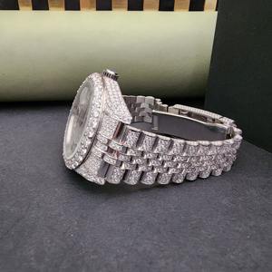 Relojes de Lujo con Diamantes, Completamente Engastados con Moissanita, Calidad Inigualable, Brillantes, de Moda, con Cristal de Cuarzo Japonés y Acero Inoxidable - Product Image 2