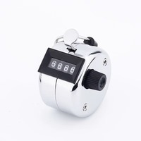 Compteur mécanique manuel en acier inoxydable argenté 0-9999 points, compteur métallique durable