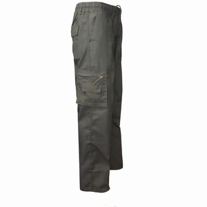 Pantalones cargo informales con cremallera para hombre, pantalones de chándal regular con punto de ajuste de tela de cintura ajustable, ligeros - Product Image 3
