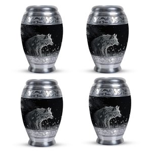Urnas de lobo salvaje para cenizas de cremación, urna de aluminio hecha a mano para cenizas, lobo de 200 pulgadas cúbicas, urna conmemorativa personalizada - Product Image 4