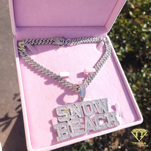 Pendentif lettres baguette personnalisées glacées avec argent sterling 925 en diamants cultivés en laboratoire VVS Bijoux Hip Hop - Product Image 5