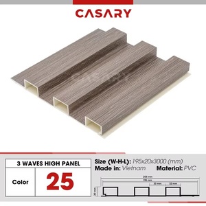 Paneles de revestimiento de techo de pared de PVC de estilo minimalista moderno, muebles de dormitorio estriados de fibra de carbón de bambú ignífugos a prueba de humedad - Product Image 2