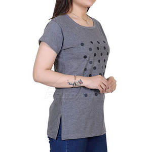 T-shirt d'été à la mode pour femmes décontracté coupe ajustée avec manches courtes vente en gros écologique - Product Image 4