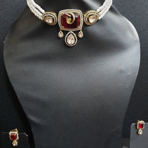 สร้อยคอทับทิมสีแดงทับทิมชุดเครื่องประดับเพชรสร้อยคอจากดีไซเนอร์สร้อยคอที่ได้แรงบันดาลใจจากการออกแบบเครื่องประดับงานแต่งงานของราชวงศ์ - Product Image 1