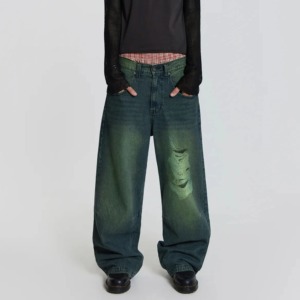 Jeans en denim pour hommes tendance, coupe ajustée, tissu confortable et flexible, couture durable, lavage personnalisé, production en gros - Product Image 2