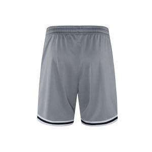 <b>Mens</b> light grey basketball <b>shorts</b> with <b>black</b> drawstring white <b>black</b> trim breathable quick dry gym training sportswear - Product Image 2