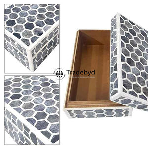 Boîte décorative faite à la main en incrustation d'os et de vadrouille pour cadeau de luxe organisateur de bijoux élégant et pièce d'accent souvenir Tradebyd - Product Image 3