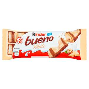 Kinder Bueno Chocolate Blanco 39g x 30 Barras Paquete a Granel Importado de Europa, Barra de Chocolate con Crema de Avellanas, Dulce - Product Image 2