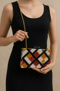 Bolso de Mano de Lujo Hecho a Mano, Duradero, Ecológico, Ligero, de Madera y Resina, con Diseño Geométrico Incrustado, Cadena Cruzada, Personalizado - Product Image 4