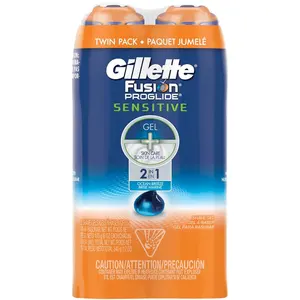Gillette Fusion Proglide Gevoelig 2 In 1 Scheergel, Oceaanbries, Pakket Van 2, 12 Oz Totaal