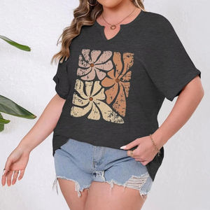 เสื้อยืดลำลองผู้หญิงไซส์ใหญ่ ทรงหลวม ใส่สบาย ดูดี ผ้าเนื้อนุ่ม ระบายอากาศดี สัมผัสนุ่ม ยืดหยุ่น ใส่ได้ทุกวัน - Product Image 1