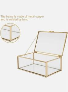 Boîte à bijoux en laiton et verre avec un design élégant parfait pour les cadeaux, la décoration de vanité de bijoux et l'utilisation quotidienne - Product Image 5