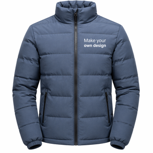 Make Your Own Design Color Block Puffer Jacket Men's Stand Collar Zipper <b>Winter</b> Casual <b>Thick</b> Polyester Wadding <b>Coat</b> - Product Image 5
