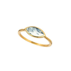 Pierres précieuses Aqua calcédoine Marquis en forme de Vermeil doré en argent Sterling 925, ensemble de lunette, bague, bijoux de mode, bagues en cristal naturel - Product Image 5