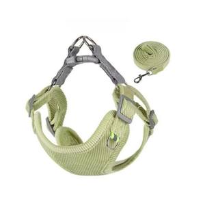 Harnais simple réglable pour chien et laisse réfléchissante avec gilet en polyester/nylon à motif animal pour petits chiens - Product Image 1