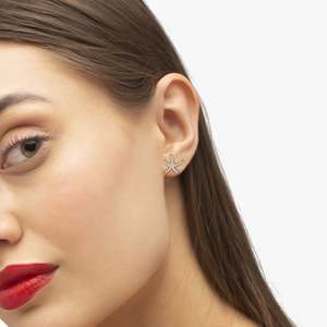 Pendientes de Estrella de Mar con Diamantes, Oro Rosa de 14k, 0.50ct - Product Image 1
