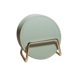 Premium thick leather coasters with elegant natural grain designed for <b>table</b> decor and long wear <b>protection</b> - Product Image 5