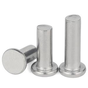 Rivets pleins en acier inoxydable 304 M2 M25 M3 M4 M5 M6 M8, rivets à tête plate en aluminium GB 109 - Product Image 1