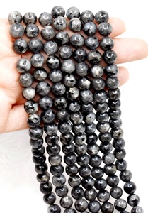 Huge Demand Attractive Natural Loose Beads Wholesale Black <b>Labradorite</b> a 8mm Round Gemstone Beads Anshul Impex - Product Image 3