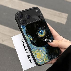 Funda Magnética para Teléfono con Diseño de Gato Negro y Flores Blancas, para iPhone 17 Pro Max, TPU Suave, Unisex - Product Image 4