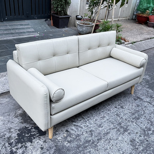 Sofá Moderno de Dos Plazas SFB68037, Estilo Mid-Century, 1.8m de Largo, Tapizado con Relleno de Espuma, Esquinero, de Cuero Genuino, Juego de Muebles para el Hogar - Product Image 5